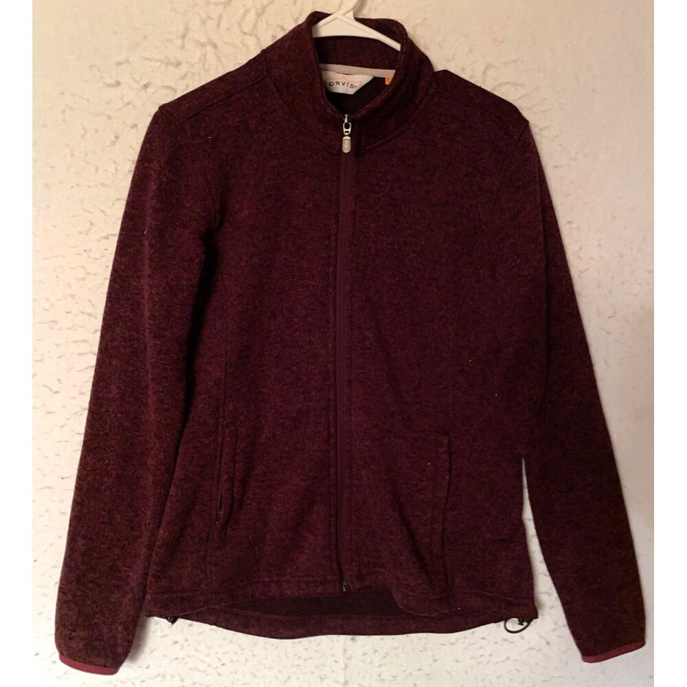 Orvis Jacket Womens sz S Passport Full Zip Outdoor Activewear Knit Mock Neck